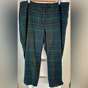 Talbots Women's Black, Green, & Purple Plaid Straight Leg Pants